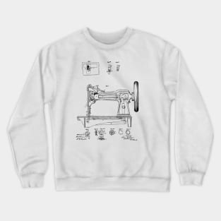 Sewing Machine Vintage Patent Hand Drawing Crewneck Sweatshirt